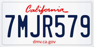 CA license plate 7MJR579