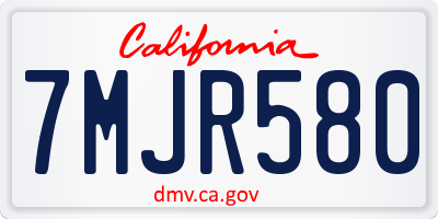 CA license plate 7MJR580