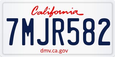 CA license plate 7MJR582