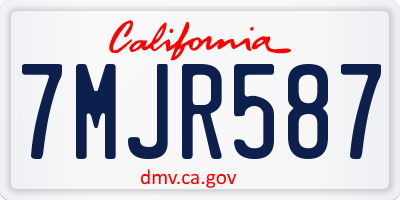 CA license plate 7MJR587