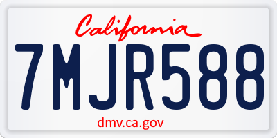 CA license plate 7MJR588