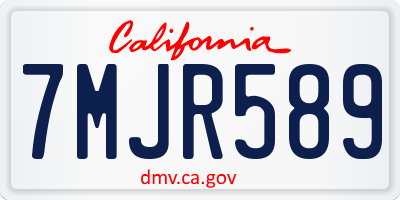 CA license plate 7MJR589