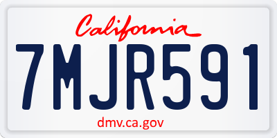 CA license plate 7MJR591
