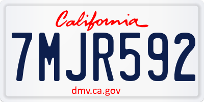 CA license plate 7MJR592