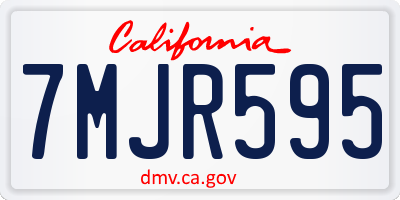 CA license plate 7MJR595