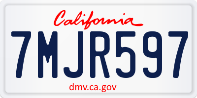 CA license plate 7MJR597