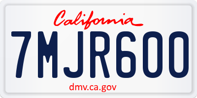 CA license plate 7MJR600