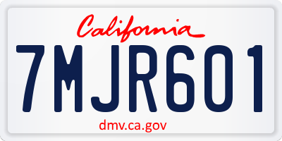 CA license plate 7MJR601