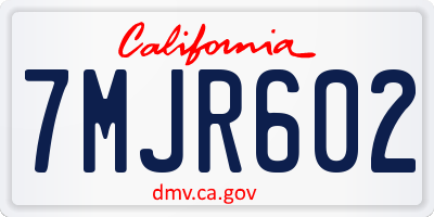 CA license plate 7MJR602