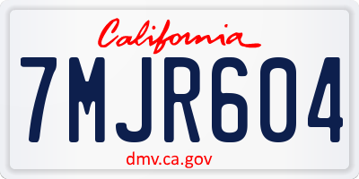 CA license plate 7MJR604