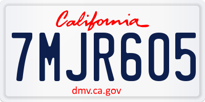 CA license plate 7MJR605