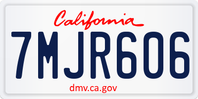 CA license plate 7MJR606