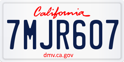 CA license plate 7MJR607