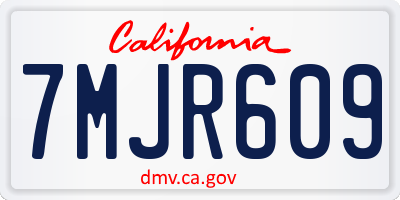 CA license plate 7MJR609
