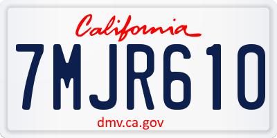 CA license plate 7MJR610