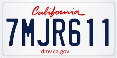CA license plate 7MJR611