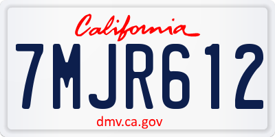 CA license plate 7MJR612