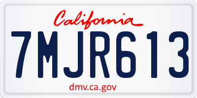 CA license plate 7MJR613