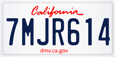 CA license plate 7MJR614