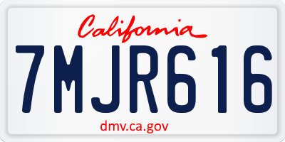 CA license plate 7MJR616