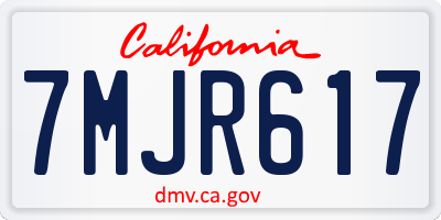 CA license plate 7MJR617