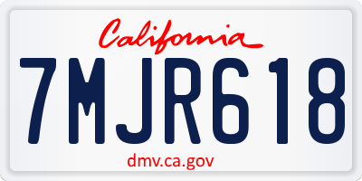 CA license plate 7MJR618
