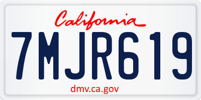 CA license plate 7MJR619