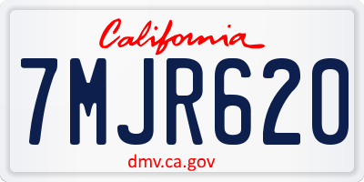 CA license plate 7MJR620