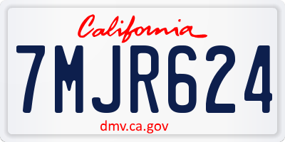 CA license plate 7MJR624
