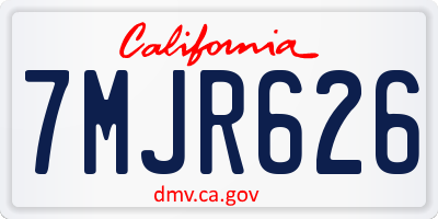 CA license plate 7MJR626