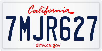 CA license plate 7MJR627