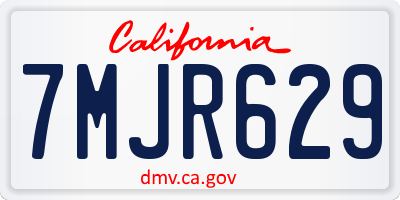 CA license plate 7MJR629