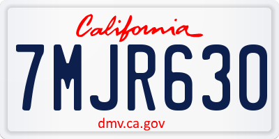 CA license plate 7MJR630