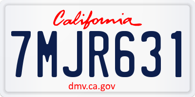 CA license plate 7MJR631