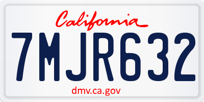 CA license plate 7MJR632