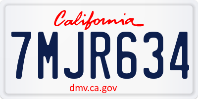 CA license plate 7MJR634