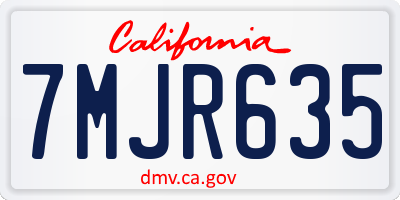 CA license plate 7MJR635