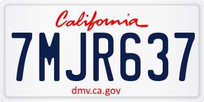 CA license plate 7MJR637