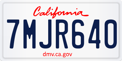 CA license plate 7MJR640