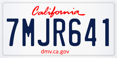 CA license plate 7MJR641