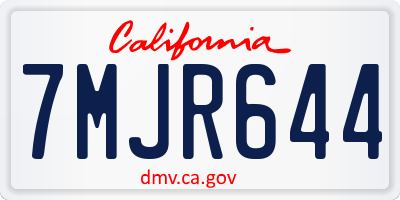 CA license plate 7MJR644