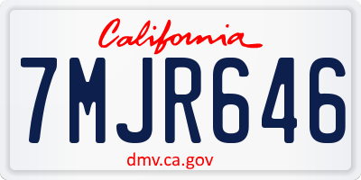 CA license plate 7MJR646