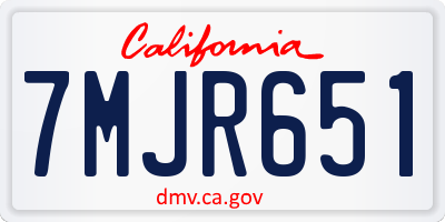 CA license plate 7MJR651