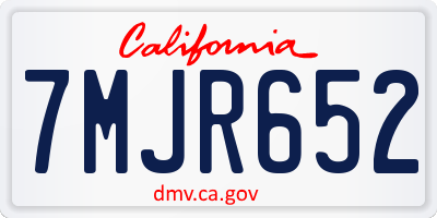 CA license plate 7MJR652