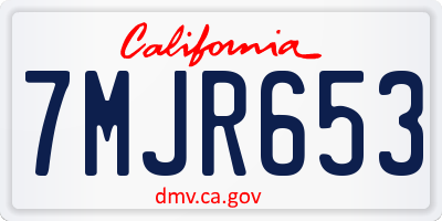 CA license plate 7MJR653