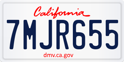 CA license plate 7MJR655