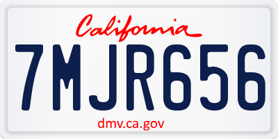 CA license plate 7MJR656