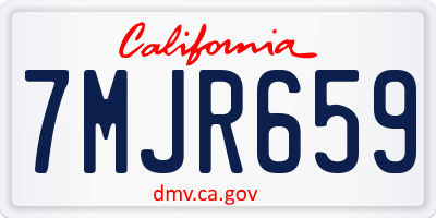 CA license plate 7MJR659