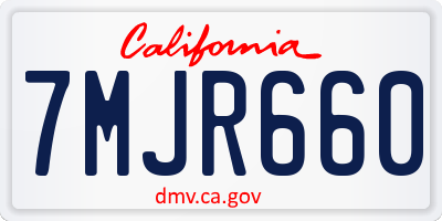 CA license plate 7MJR660