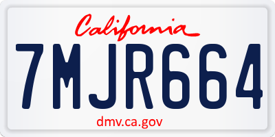 CA license plate 7MJR664